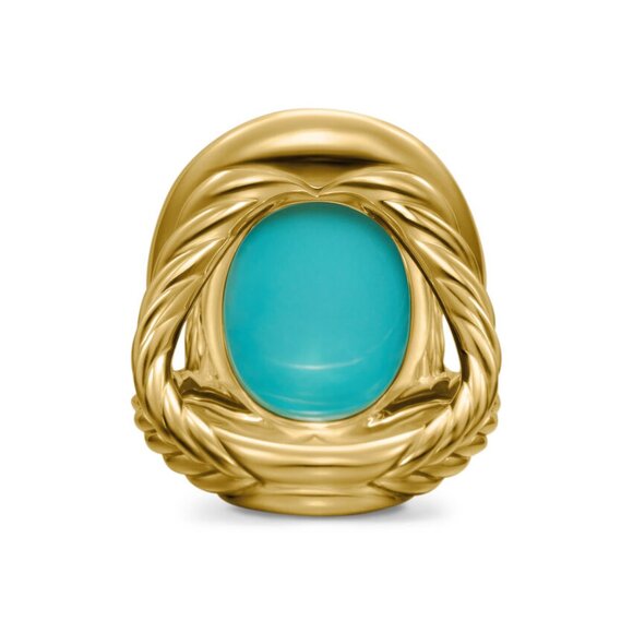 David YurmAlbion® Oval Ring in 18K Yellow Gold with Turquoise and Diamonds - Picture 6 of 11